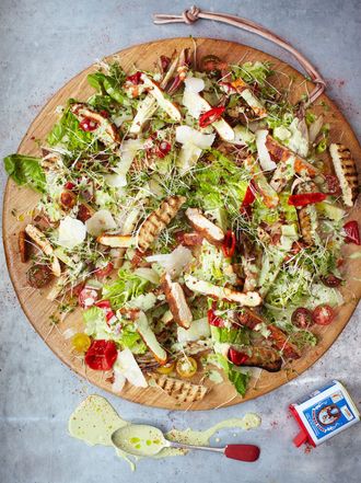 Crispy polenta chicken Caesar salad