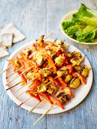 Chargrilled chicken kebabs
