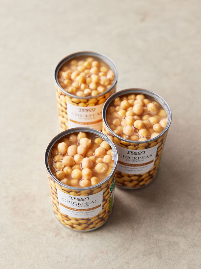 3 tins of chickpeas in water