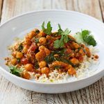 Budget-friendly curry recipes — lamb & chickpea curry in a bowl
