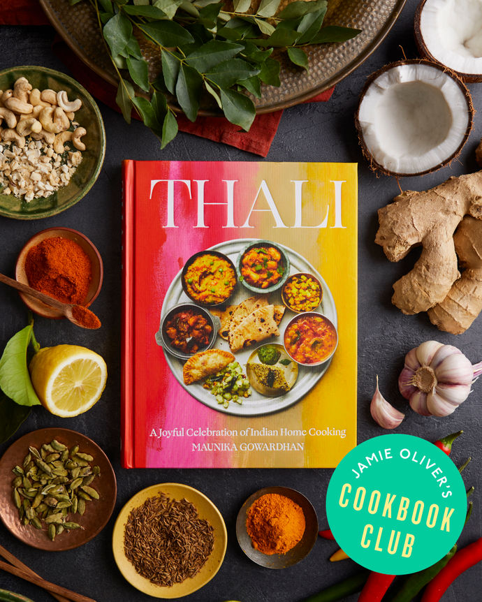Cookbook club cover for Thali