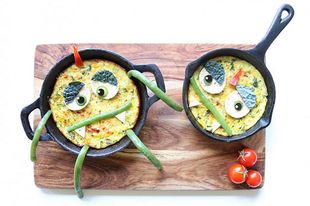 Making fruit and veg fun for kids: omelette monsters